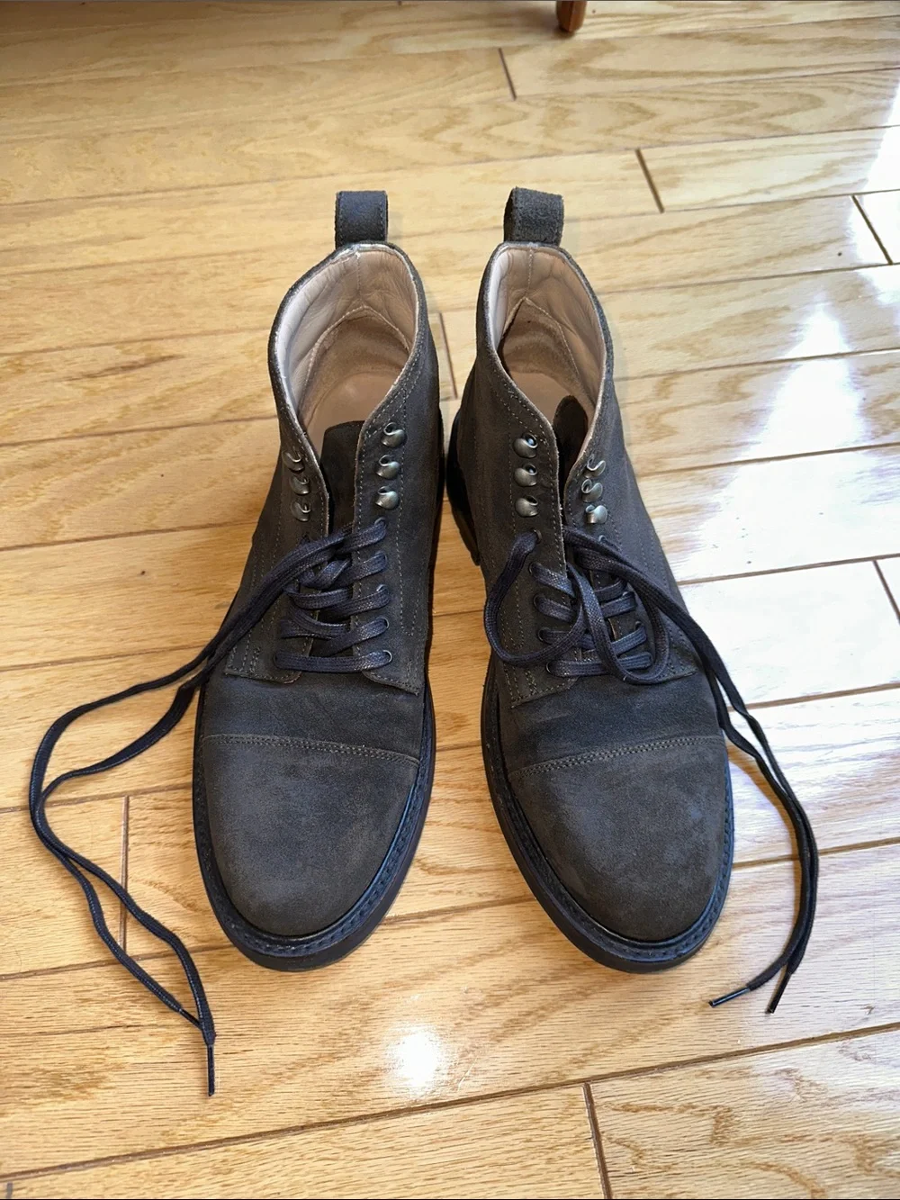 Men's Suede Charcoal Lace up Boots